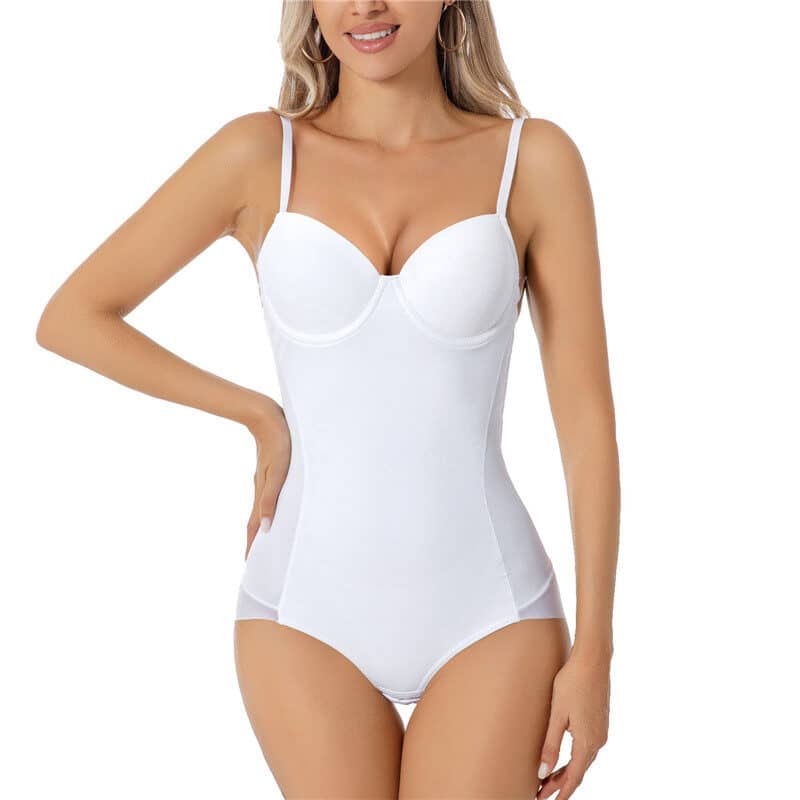 White Tummy Control Shapewear Bodysuit