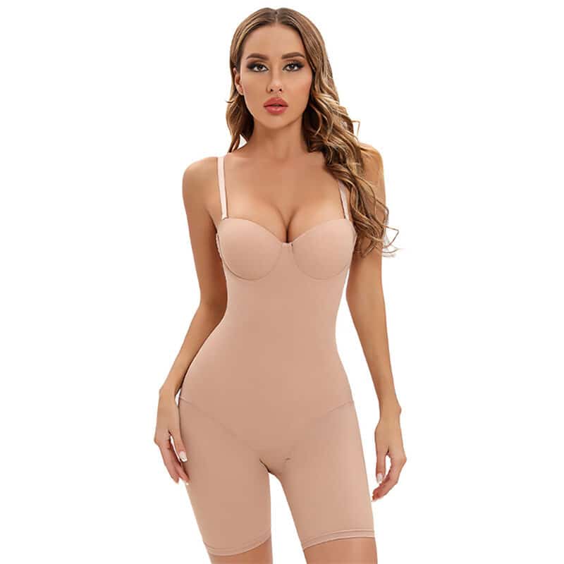 Mid-Thigh Bodysuit Shapewear Nude