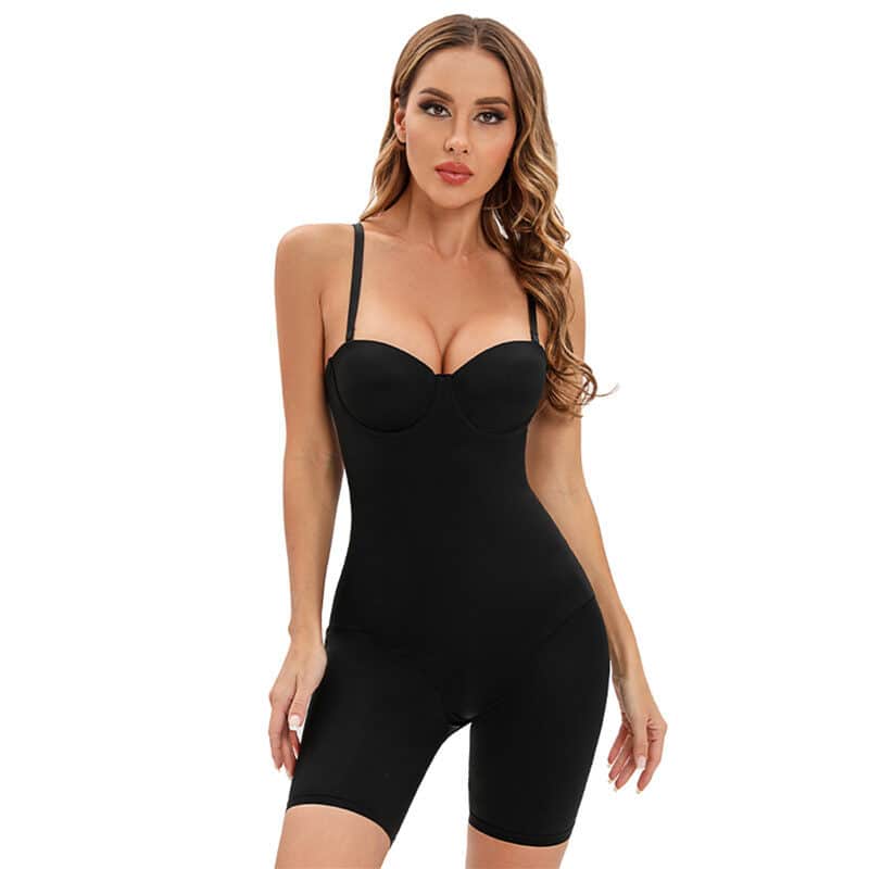 Mid-Thigh Bodysuit Shapewear Black