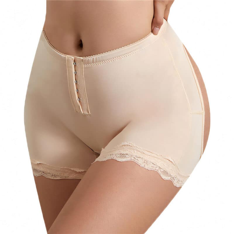 Hook Cut-out Butt Lifting Shapewear Shorts Beige