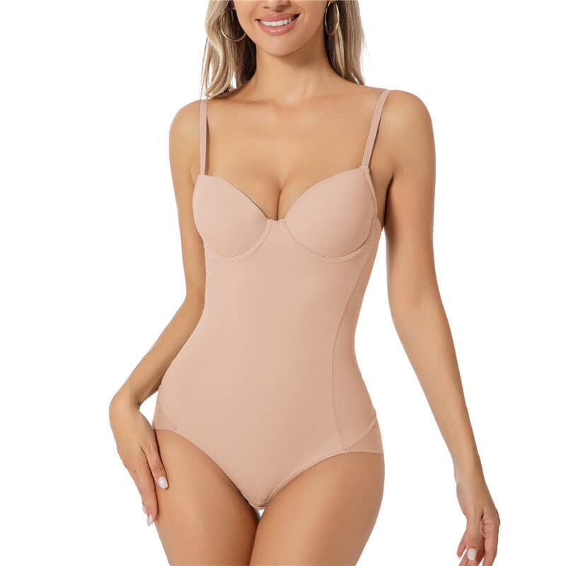 Apricot Tummy Control Shapewear Bodysuit
