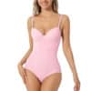 CS-25WS001P-1 Pink Tummy Control Shapewear Bodysuit