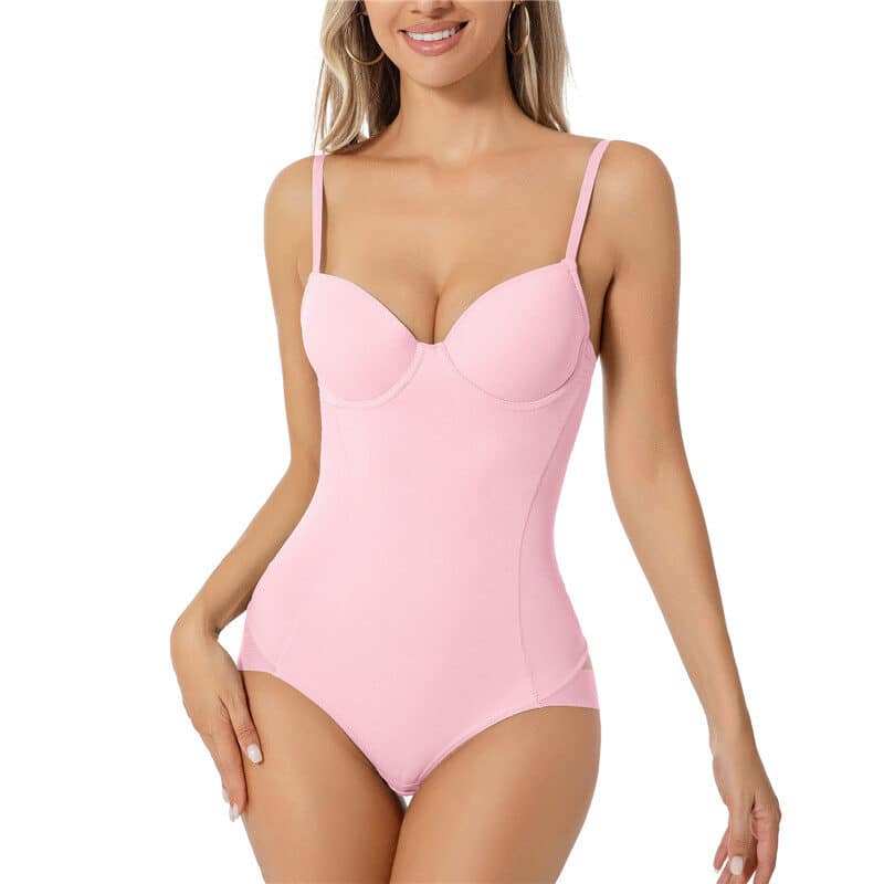 Pink Tummy Control Shapewear Bodysuit