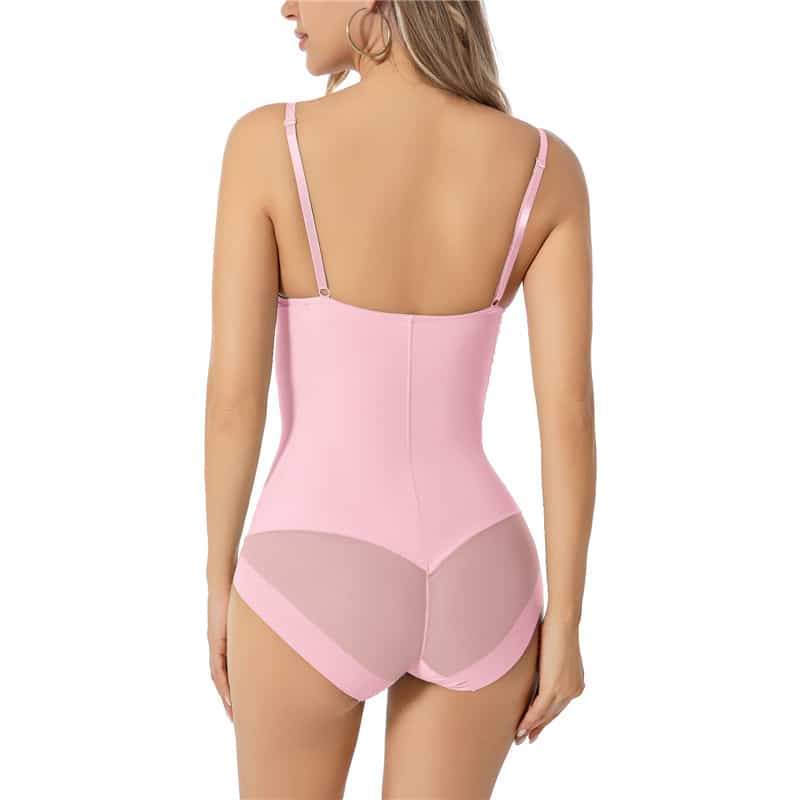 CS-25WS001P-2 Pink Tummy Control Shapewear Bodysuit