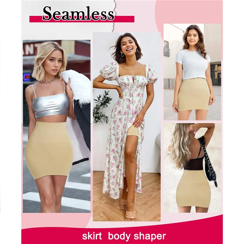 CS-25WS014F-2 Shapewear Half Slip Dress Beige