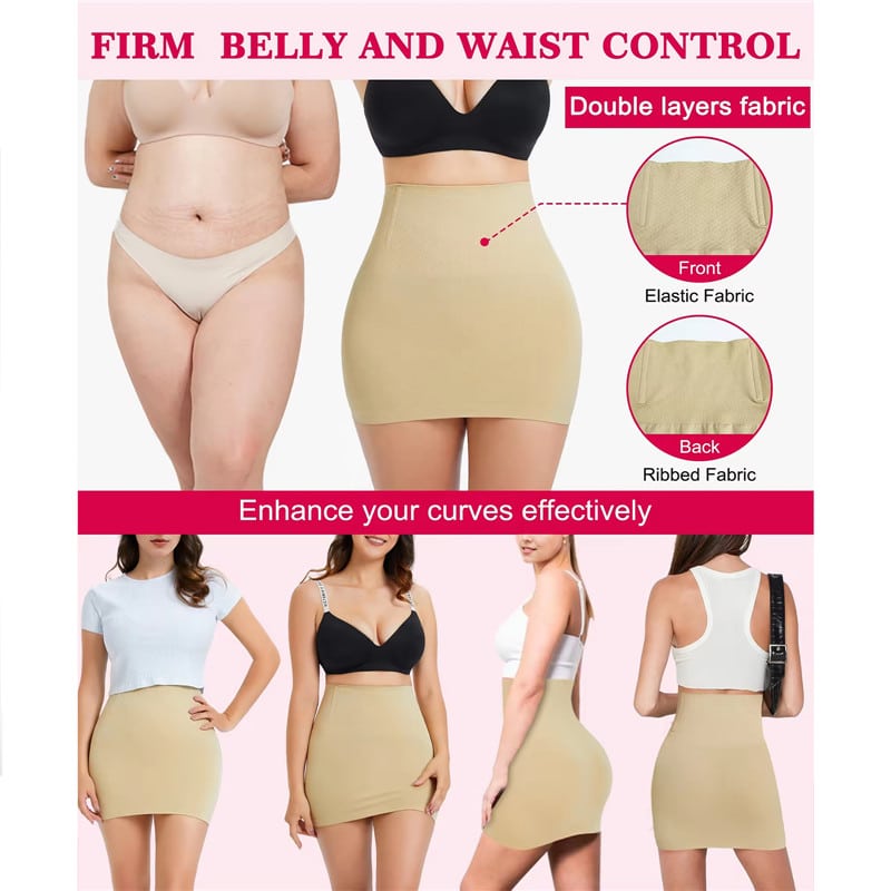 CS-25WS014F-3 Shapewear Half Slip Dress Beige