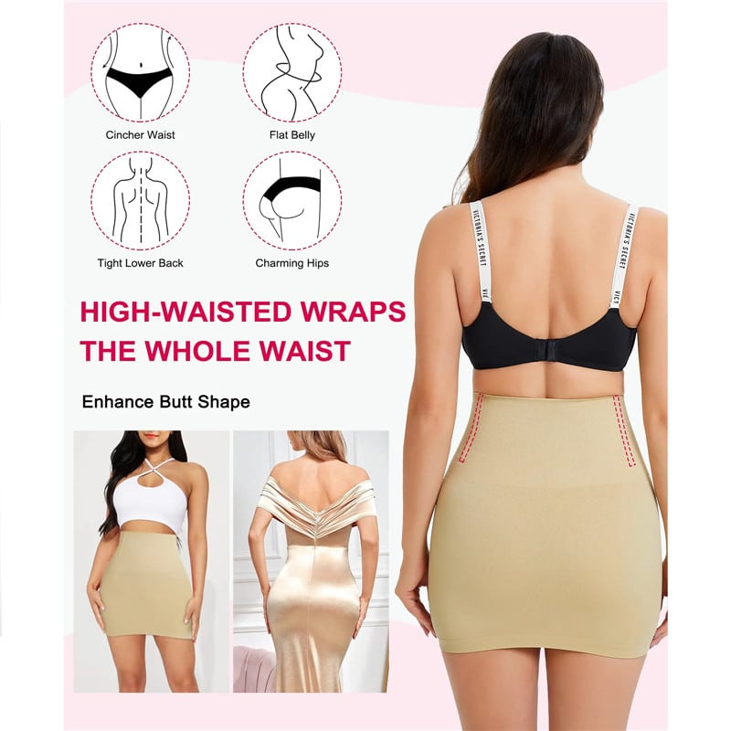 CS-25WS014F-4 Shapewear Half Slip Dress Beige