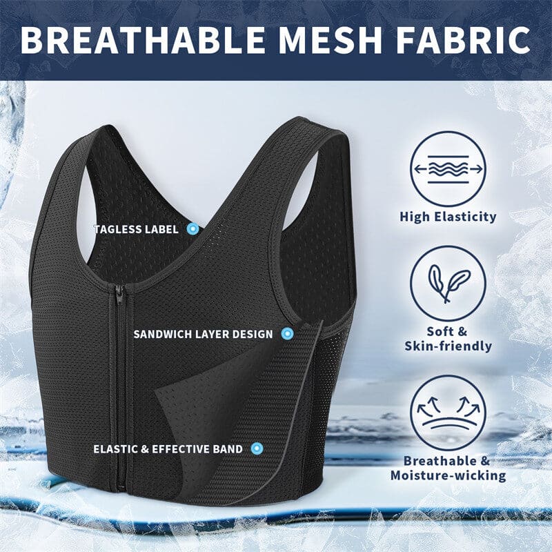 Zipper FTM Chest Binder Black