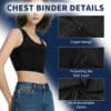 Zipper FTM Chest Binder Black