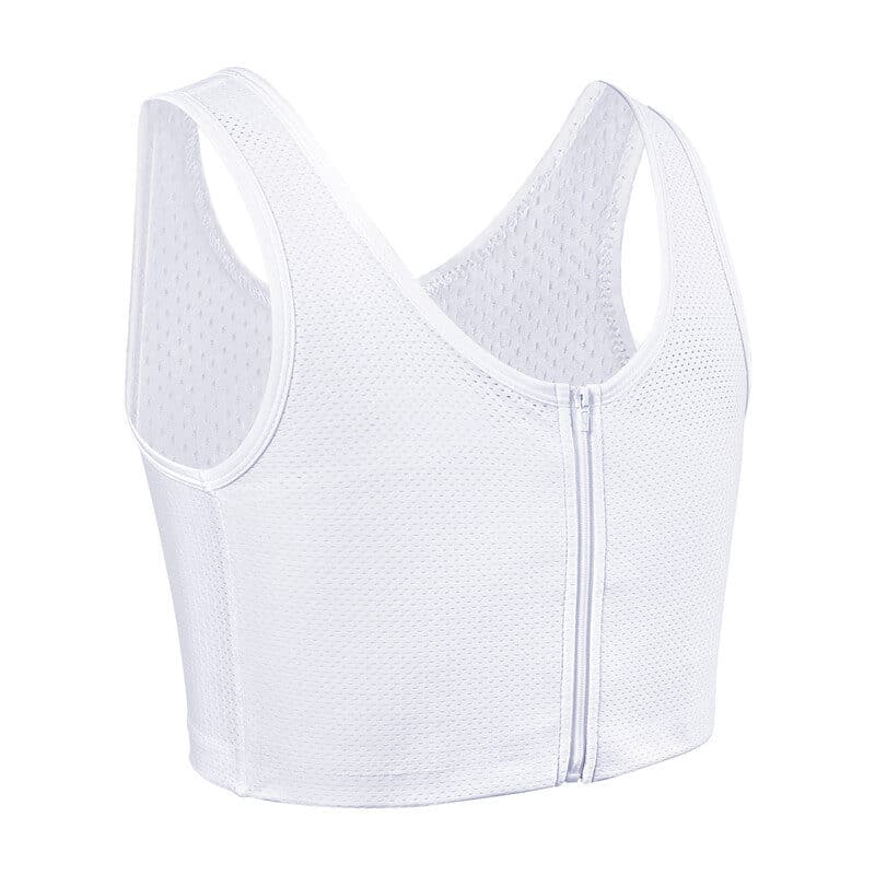 Zipper FTM Chest Binder White