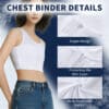 Zipper FTM Chest Binder White
