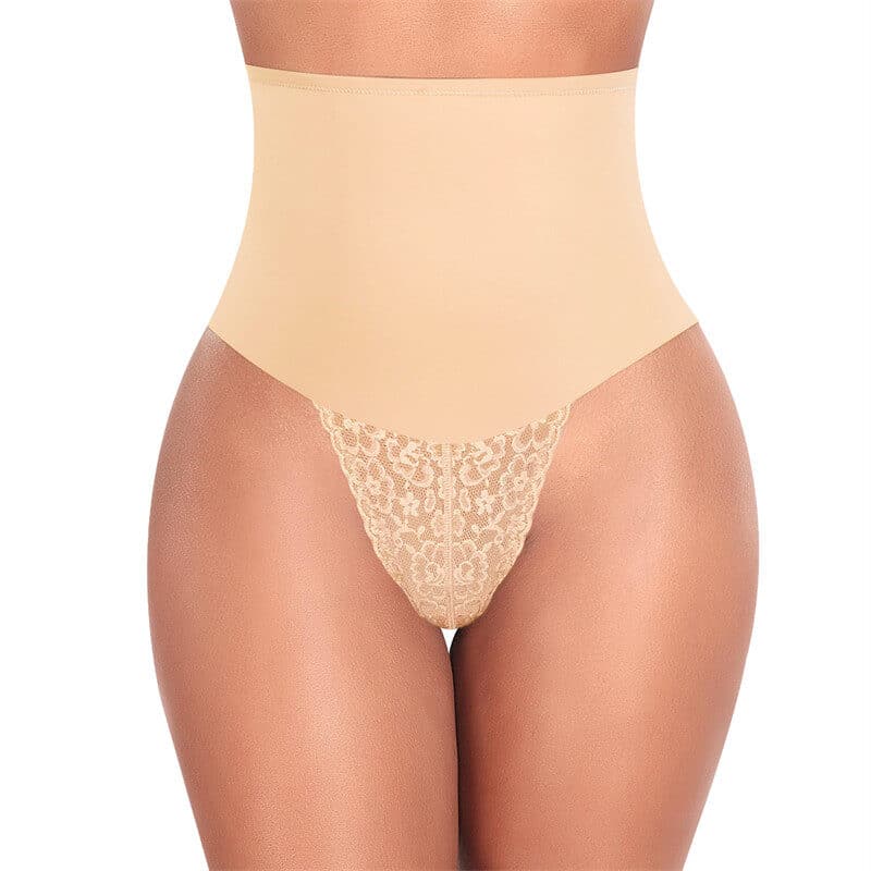 Mid Waisted Thong Shapewear Beige