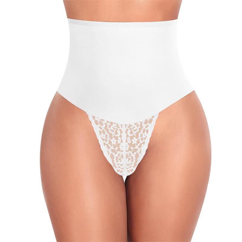 Mid Waisted Thong Shapewear White