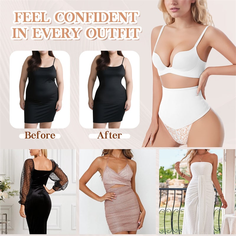 CS-25WP006W-Main-6 Mid Waisted Thong Shapewear White